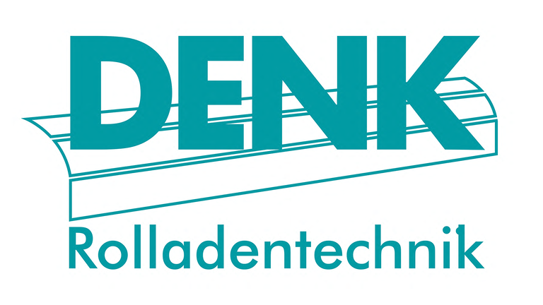 DENK-Rolladentechnik-logo, Schriftzug mit Rolladenkasten